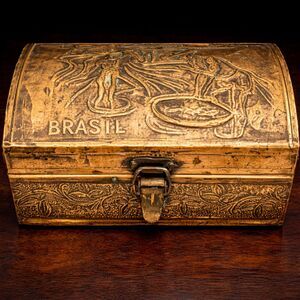 Vintage Engraved Copper Box | Brasil Keepsake | Boho Home Decor | Masculine